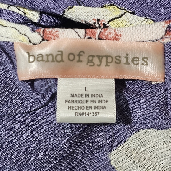 Band Of Gypsies Purple Floral Romper Size L NWT - Picture 3 of 5
